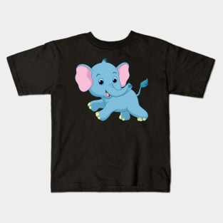 Elephant Blue Kids T-Shirt